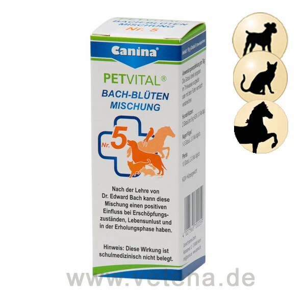 Canina PETVITAL Bachblüten Nr. 5 Erschöpfung 1 Canina PETVITAL Bachblüten Nr. 5 Erschöpfung